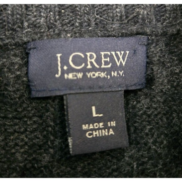 J Crew Sweater Mens L Grey 1/4 Zip Lambswool Angora Rabbit Cashmere Cable Knit - Picture 4 of 8
